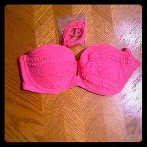 Victoria’s Secret hot pink strapless bikini 34B